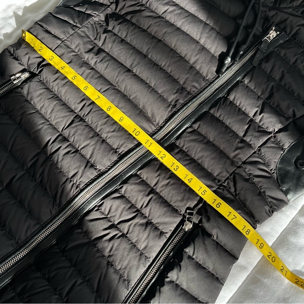 Atelier Noir by Rudsak Cortina Black Duck Down Quilted Coat Lamb Leather Trim L - Picture 14 of 16